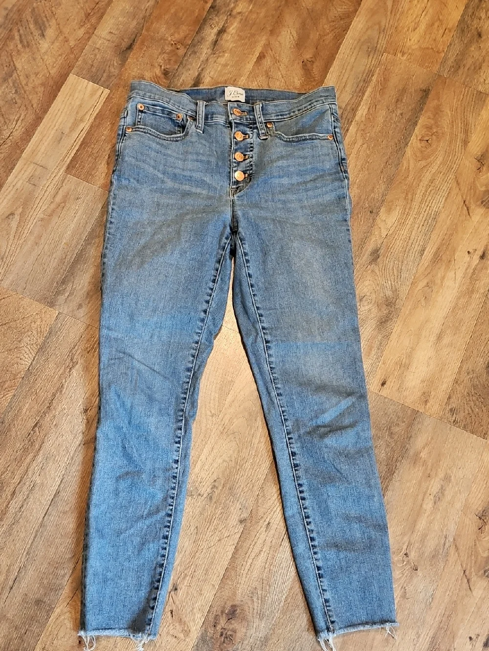 👖J. Crew High-Rise Light Blue Button-Fly Jeans
